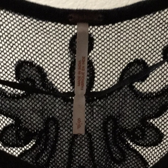 Free People lace yoke swing top-black-small - Picture 4 of 4